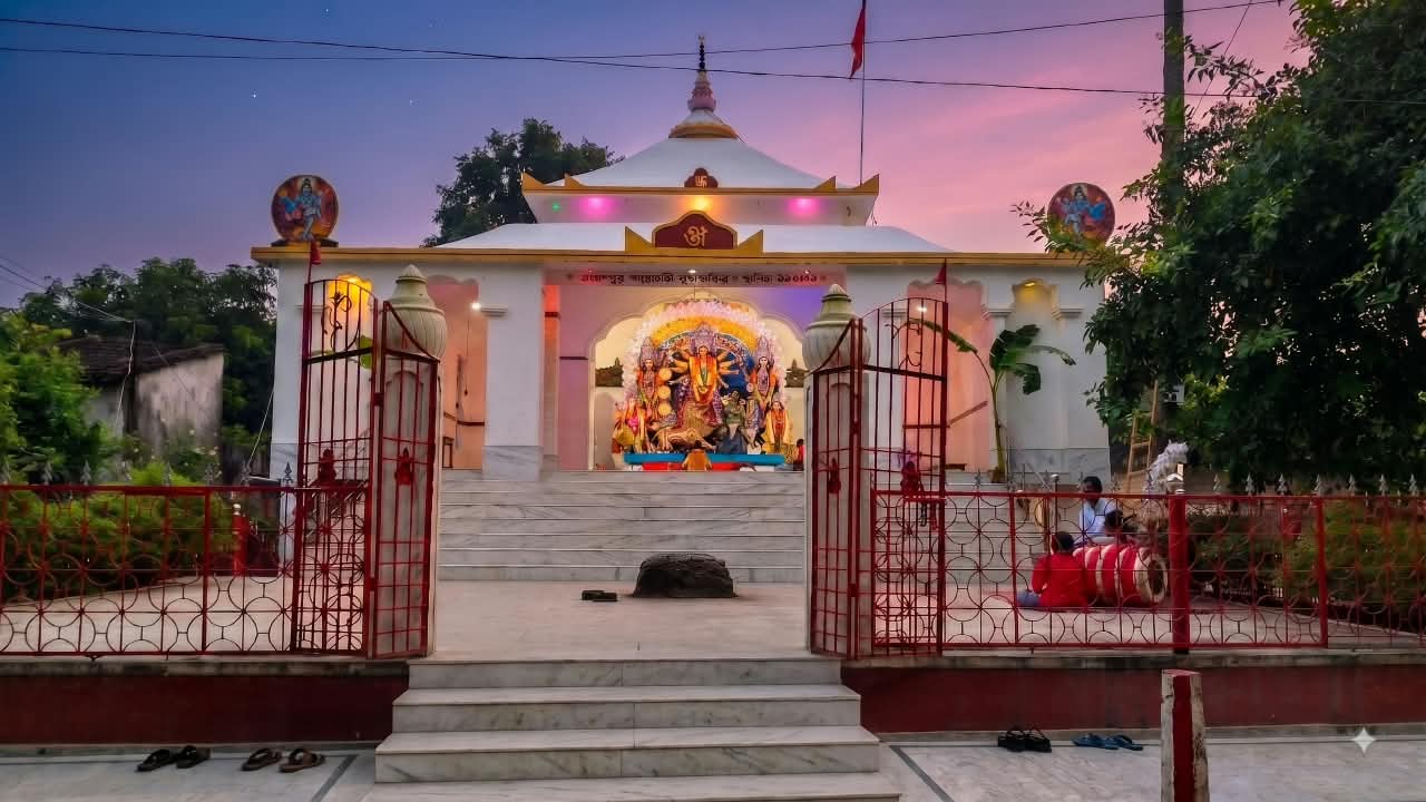 Front view of Shri Shri Durga Temple